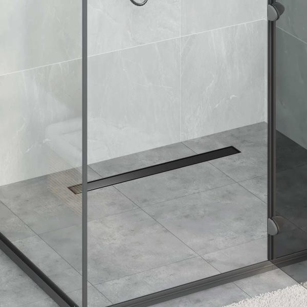 ARDEBO.de - 2 in 1 Duschabfluss Schwarz 80 cm Edelstahl 304