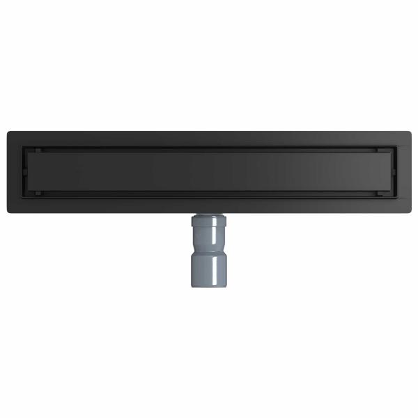 Duschablauf 2-in-1 mit 360° Siphon Schwarz 50 cm Edelstahl 304