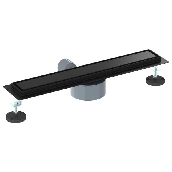 Duschablauf 2-in-1 mit 360° Siphon Schwarz 60 cm Edelstahl 304