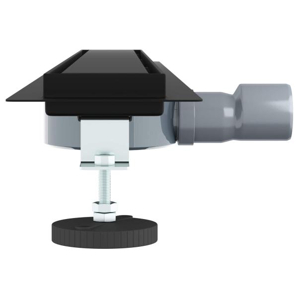 Duschablauf 2-in-1 mit 360° Siphon Schwarz 80 cm Edelstahl 304