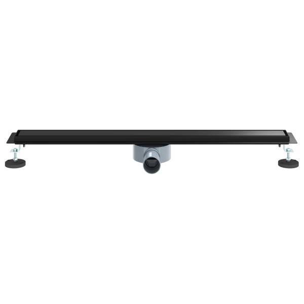 Duschablauf 2-in-1 mit 360° Siphon Schwarz 80 cm Edelstahl 304