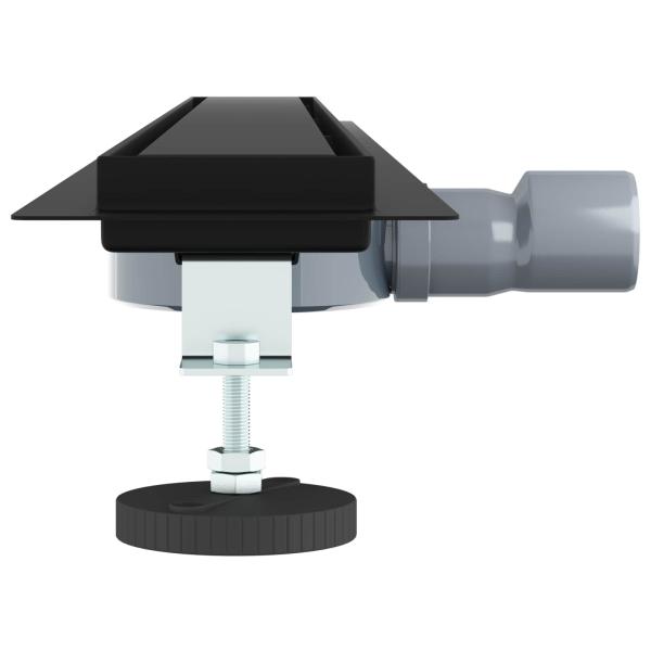 Duschablauf 2-in-1 mit 360° Siphon Schwarz 90 cm Edelstahl 304