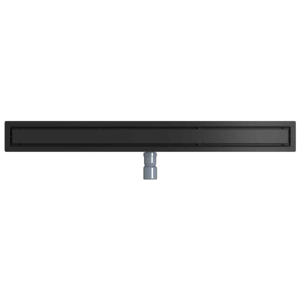 Duschablauf 2-in-1 mit 360° Siphon Schwarz 100 cm Edelstahl 304