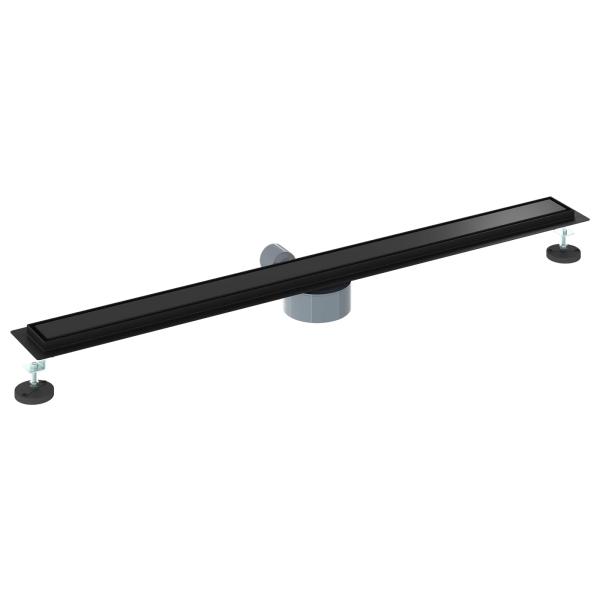 Duschablauf 2-in-1 mit 360° Siphon Schwarz 100 cm Edelstahl 304