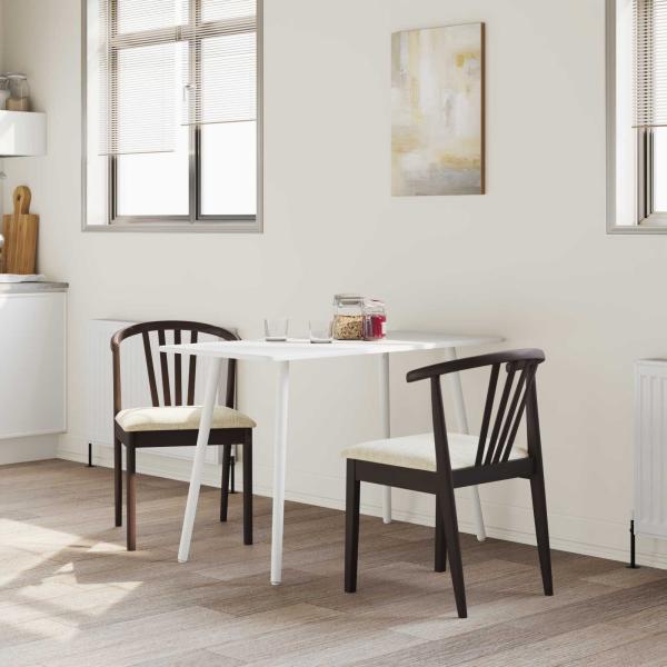 Esszimmerstuhl 2 pcs Hellbraun und hell Solides Gummiholz