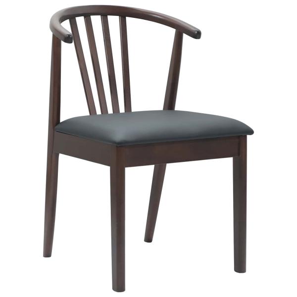 Esszimmerstuhl 2 pcs Hellbraun und Schwarz Solides Gummiholz