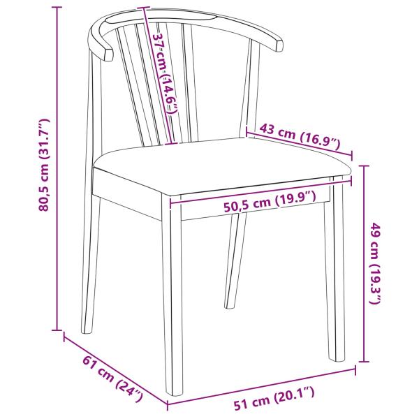 Esszimmerstuhl 2 pcs Weiß und Grau Solides Gummiholz