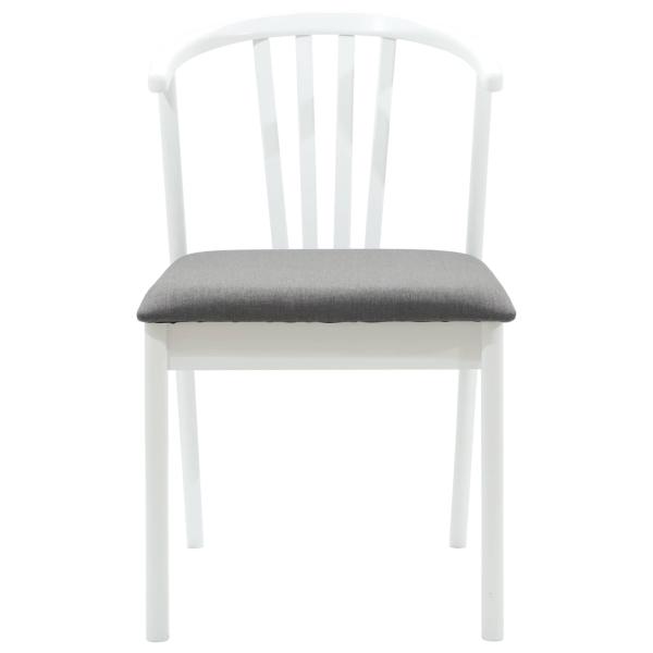 Esszimmerstuhl 2 pcs Weiß und Grau Solides Gummiholz