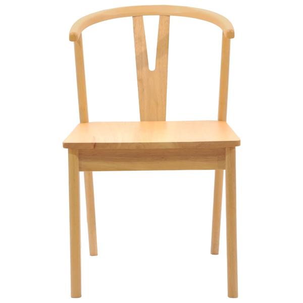 Esszimmerstuhl 2 pcs Natur Massives Gummiholz