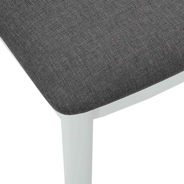 Esszimmerstuhl 2 pcs Weiß und Grau Massives Gummiholz