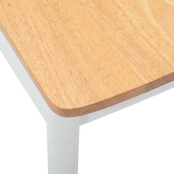 Esszimmerstuhl 2 pcs Weiß und Natur Massives Gummiholz