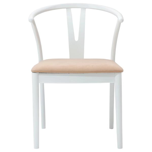 Esszimmerstuhl 2 pcs Weiß und Braun Massives Gummiholz