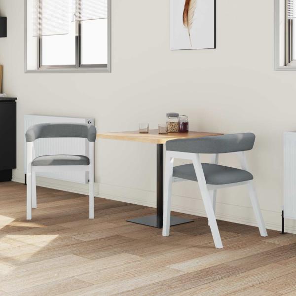 ARDEBO.de - Esszimmerstühle 2 pcs Weiß 54 x 57 x 73 cm Massives Gummiholz