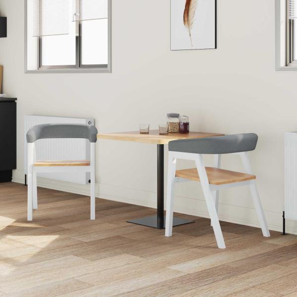 Esszimmerstühle 2 pcs Weiß 54 x 57 x 73 cm Massives Gummiholz