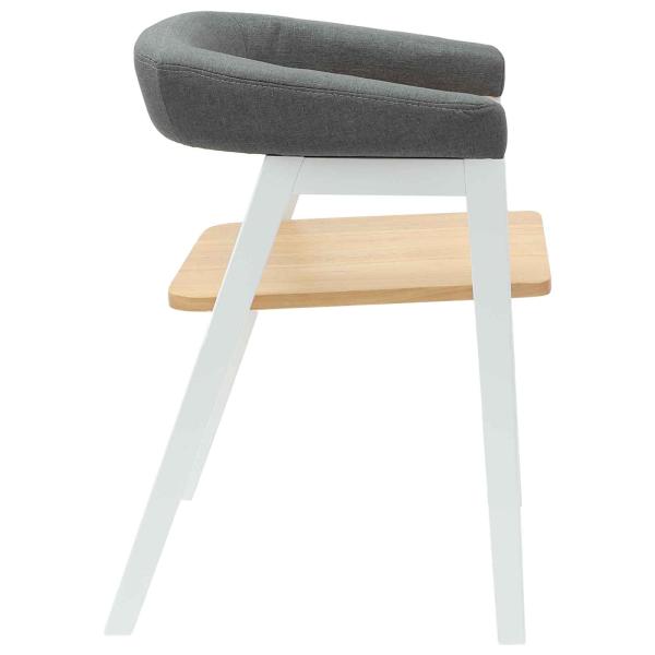 Esszimmerstühle 2 pcs Weiß 54 x 57 x 73 cm Massives Gummiholz