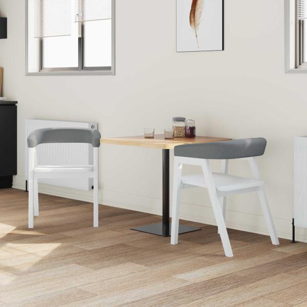 Esszimmerstühle 2 pcs Weiß 54 x 57 x 73 cm Massives Gummiholz