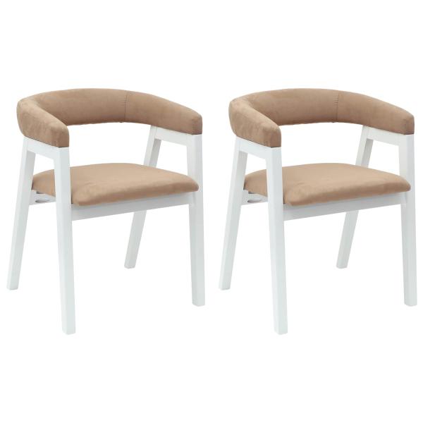 Esszimmerstühle 2 pcs Weiß 54 x 57 x 73 cm Massives Gummiholz