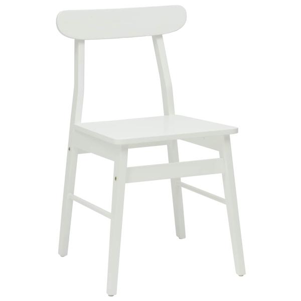 Esszimmerstuhl 2 Stk. Massives Gummiholz Weiß 43 x 44,5 x 77 cm