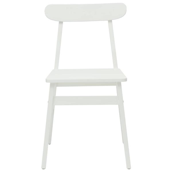 Esszimmerstuhl 2 Stk. Massives Gummiholz Weiß 43 x 44,5 x 77 cm