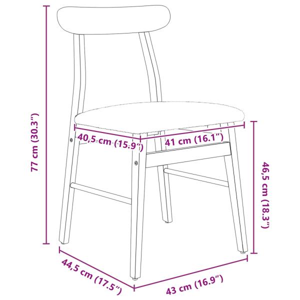 Esszimmerstuhl 2 pcs Natürlich und hell Massives Gummiholz