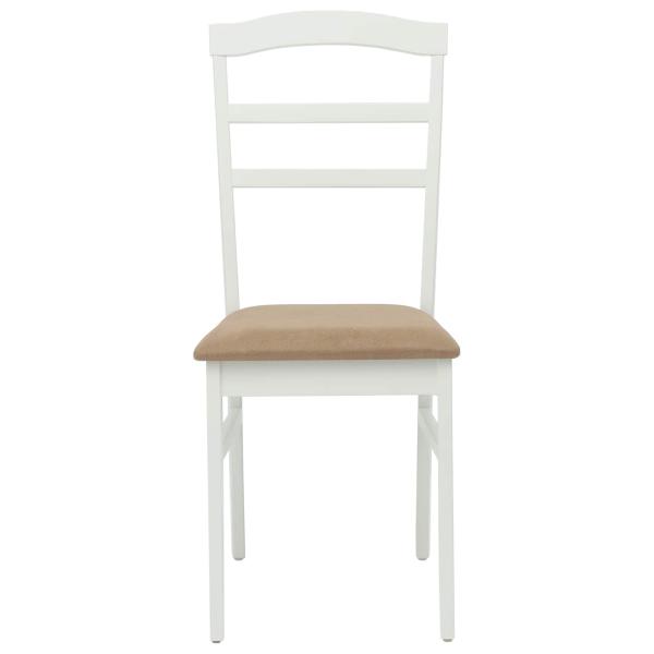 Esszimmerstuhl 2 pcs Weiß und Braun Massives Gummiholz