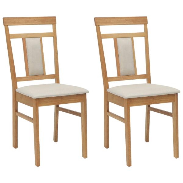 Esszimmerstuhl 2 pcs Natürlich und hell Massives Gummiholz