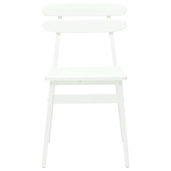 Esszimmerstuhl 2 pcs Weiß Massives Gummiholz
