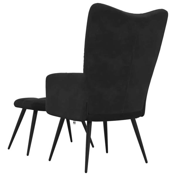 Relaxsessel mit Fußstütze 2 pcs Schwarz Samt