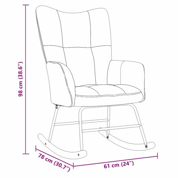 Schaukelstuhl Dunkelgrau 78 x 61 x 98 cm Samt