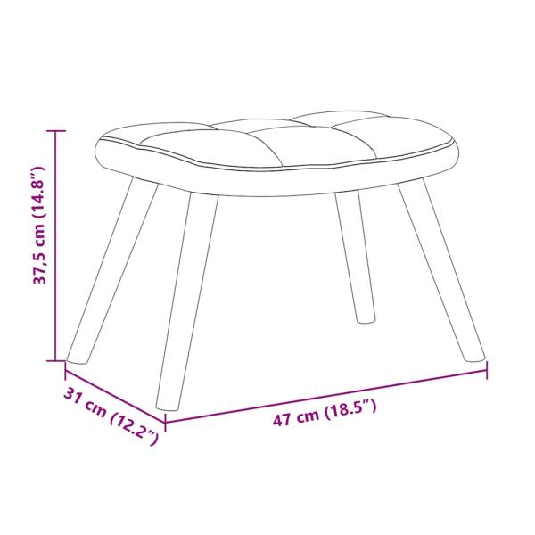 Schaukelstuhl mit Fußhocker Hellgrau 78 x 61 x 98 cm Samt