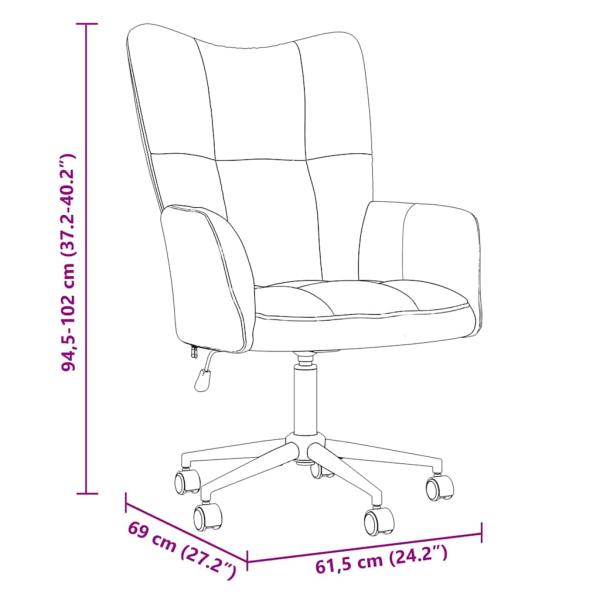Relaxstuhl mit Rädern Hellgrau 62 x 68,5 x 105 cm Samt
