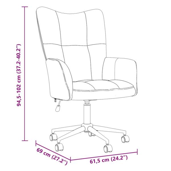 Relaxstuhl mit Rädern Schwarz 62 x 68,5 x 105 cm Samt
