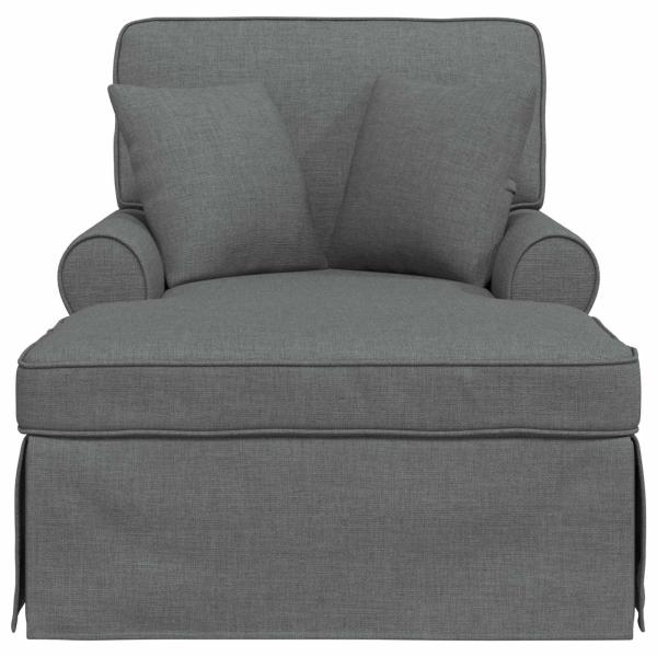 Chaise Lounge mit Rock 3 stk. Dunkelgrau Stoff 91 x 157 x 91 cm