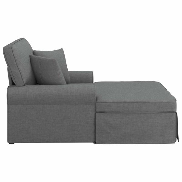 Chaise Lounge mit Rock 3 stk. Dunkelgrau Stoff 91 x 157 x 91 cm