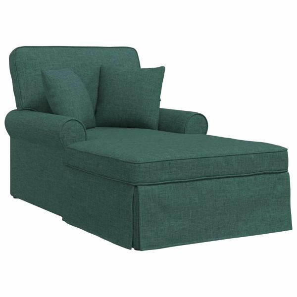Chaise Lounge mit Rock Dunkelgrün 91 x 157 x 91 cm Stoff