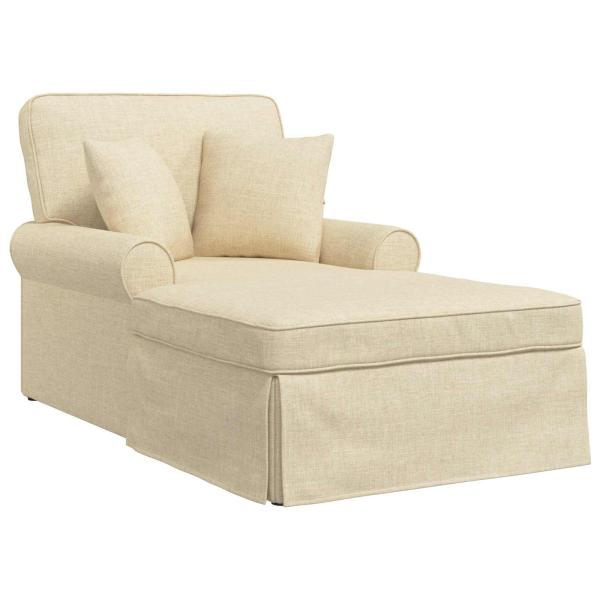 Chaise Lounge mit Rock mit Kissen Creme 91 x 157 x 91 cm Stoff