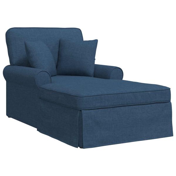 Chaise Lounge mit Rock mit Kissen Blau 91 x 157 x 91 cm Stoff