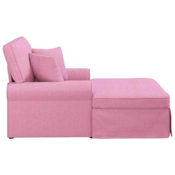 Chaise Lounge mit Rock mit Kissen Rosa 91 x 157 x 91 cm Stoff