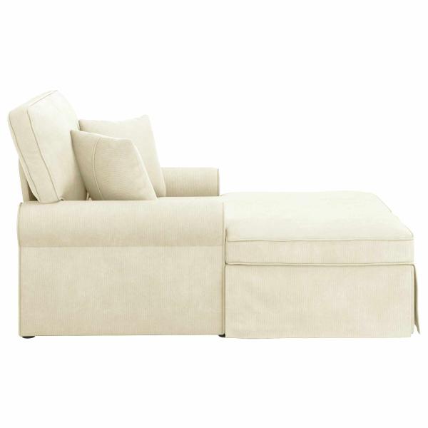 Chaise Lounge mit Rock Creme 91 x 157 x 91 cm Rippenstoff