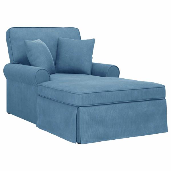 Chaise Lounge mit Rock Blau 91 x 157 x 91 cm Rippenstoff