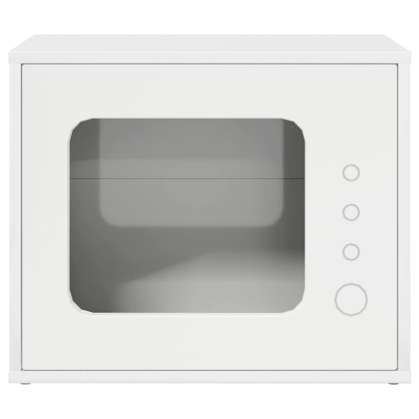 Katzenhaus Glänzend Weiß 51 x 30 x 42 cm Holzwerkstoff