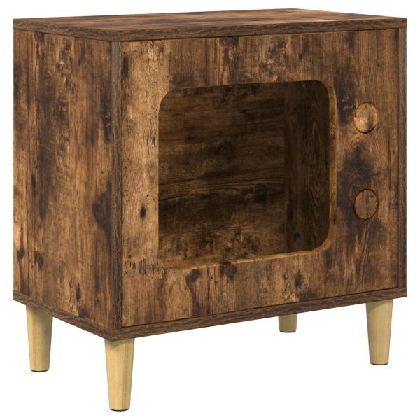 Katzenhaus Geräucherte Eiche 51 x 30 x 52 cm Holzwerkstoff