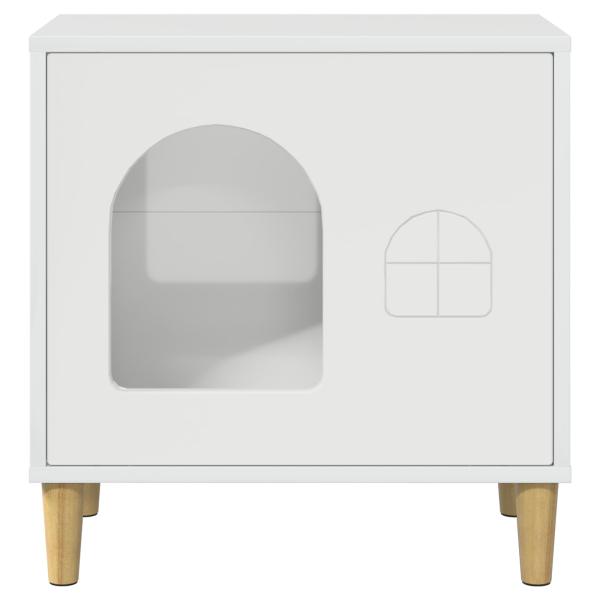 Katzenhaus Glänzend Weiß 51 x 30 x 52 cm Holzwerkstoff