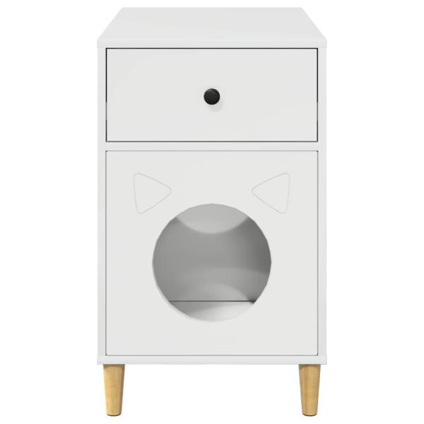 Katzenhaus Glänzend Weiß 72 x 42,5 x 70 cm Holzwerkstoff