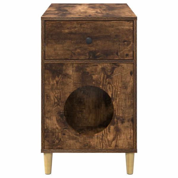 Katzenhaus Geräucherte Eiche 72 x 42,5 x 70 cm Holzwerkstoff