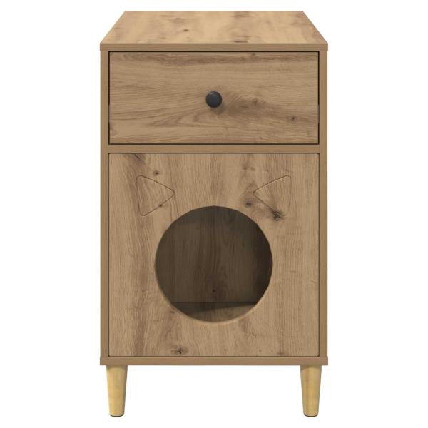 Katzenhaus Kunsthandwerk Eiche 72 x 42,5 x 70 cm Holzwerkstoff