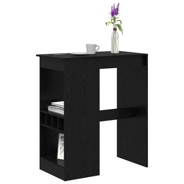 Bartisch mit Regal Schwarz Eichen-Optik 90 x 47,5 x 103,5 cm