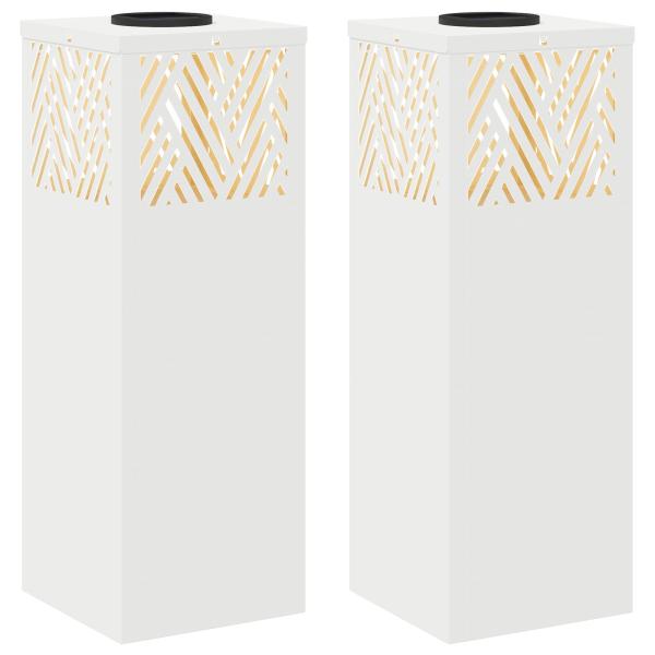 Solar LED Weg Licht 2 pcs Weiß Kalt gewalzter Stahl