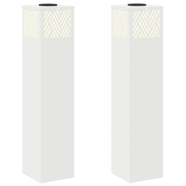 Solar LED Weg Licht 2 pcs Weiß Kalt gewalzter Stahl