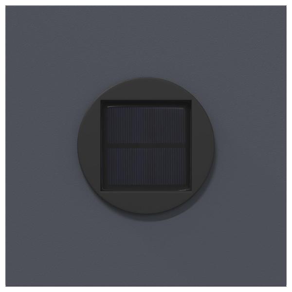 Solar LED Weg Licht 2 pcs Anthrazit Kalt gewalzter Stahl